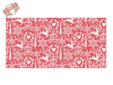 Weihnachts-Tischläufer 40 cm breit x 24 lfm. Motiv BOB rot (4 Rollen)