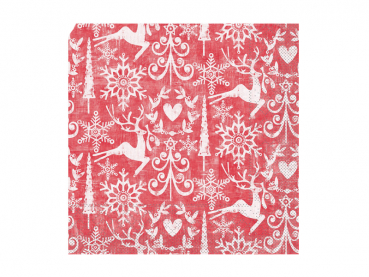 Weihnachts-Serviette 40 x 40 cm 1/4 Falz 3-lagig Motiv BOB rot (600 Stk)