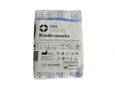 3-lagig Mundschutz Maske für Kinder Gesichtsmaske Hygienemaske Einweg blau (25 Stk.)