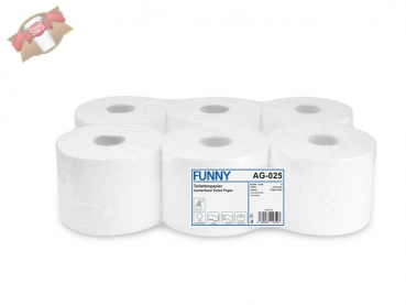 Toilettenpapier kernlos 2-lagig, 13,5x19 cm, Ø19,5 cm, hochweiß (6 Rollen)