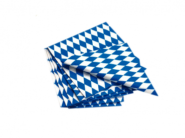 Servietten 1-lagig 33x33cm 1/4 Falz blau/weiß Raute (400 Stk.)