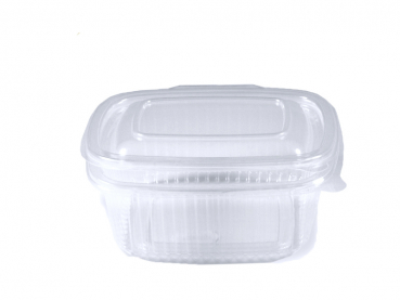 Feinkostbecher Salatschale oval klar mit anhängendem Deckel 500 ml PP (50 Stk.)