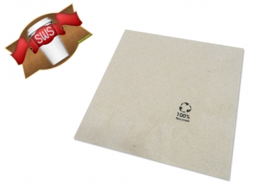 Papier Serviette braun 33x33 cm, 2-lagig 1/4 Falz (2400)