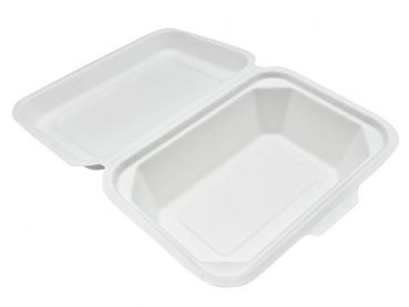 Hamburgerboxen Menüboxen für Hamburger 183x136 mm Bagasse weiß (150 Stk.)
