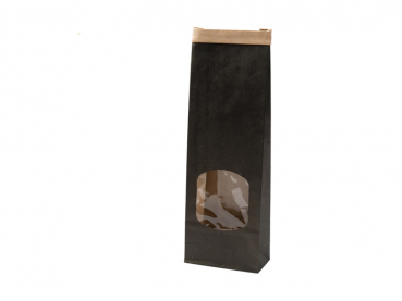 Blockbeutel Gr. S schwarz mit Fenster + Clip (500 Stk.)