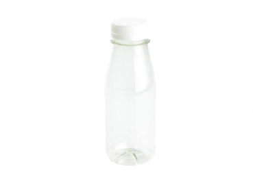 RPET Flaschen Trinkflasche Schraubverschluss 250 ml mit weißem Deckel (260 Stk.)