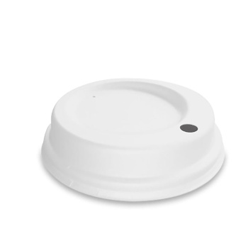 Coffee-to-go-Deckel | Ø 80 mm | Bagasse | weiß | mit Trinköffnung (50 Stk.)