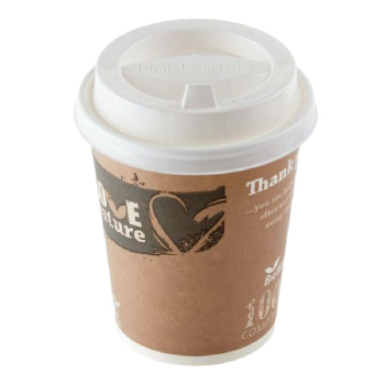 Preview: Coffee-to-go Deckel | PS | Ø 90 mm | Weiß | Tear Tab (1000 Stk.)
