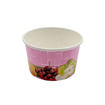 Preview: Eisbecher aus Hartpapier | 100ml | Ø70x45mm | Motiv „Früchte pink“ (50 Stk.)