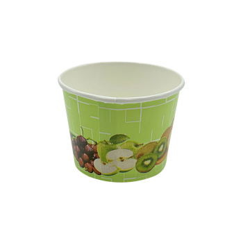 Preview: Eisbecher aus Hartpapier | 140ml | Ø73x52mm | Motiv „Früchte grün“ (45 Stk.)