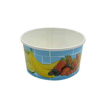 Eisbecher aus Hartpapier | 160ml | Ø85x43mm | Motiv „Früchte hellblau“ (50 Stk.)