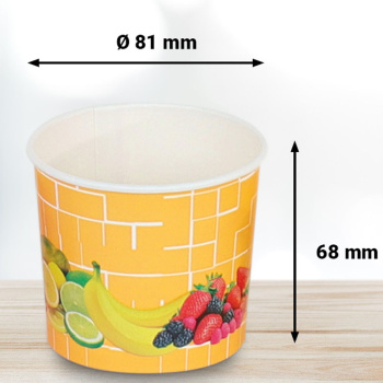 Preview: Eisbecher | 250ml | Ø81x68mm | Motiv „Früchte sonnengelb“ (40 Stk.)