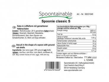 Eislöffel Eisspaten "Spoonie classic" essbar, vegan 7 cm lang (420 Stk.)