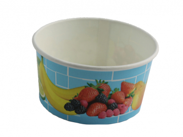 Eisbecher Früchte hellblau Motivdruck 125 ml Ø 85 x H 45 mm (50 Stk.)