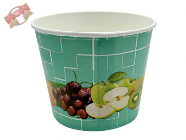 Eisbecher Hartpapier 500 ml Früchte türkis (45 Stk.)