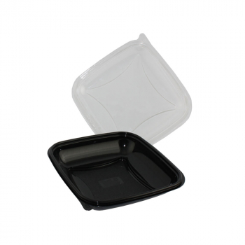 Crudi Boxen Salatschale schwarz + Deckel klar 750 ml (1x480 Stk.)