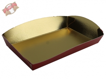 Gebäckschalen Plätzchen Exclusiv rot/gold (hochglanz) 125x85x30 mm (500 Stk.)