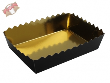 Gebäckschalen Plätzchen Exclusiv schwarz/gold (hochglanz) 130x90x35 mm (500 Stk.)