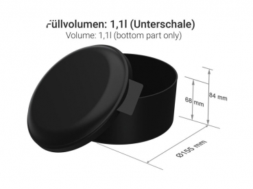 Mehrweg Menübox "ToGo" rund schwarz Ø 159 x 84 mm (35 Stk.)