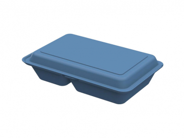 Mehrweg Menüboxen "ToGo" medium blau 157 x 246 x 61 mm (50 Stk.)