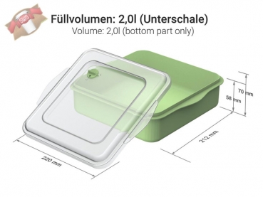 Mehrweg Universalbox „ToGo“, grün/transparent 220 x 210 x 70 mm (35 Stk.)