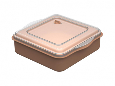 Mehrweg Universalbox „ToGo“, braun/transparent 220 x 210 x 70 mm (35 Stk.)