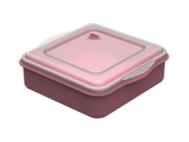 Mehrweg Universalbox „ToGo“, rot/transparent 220 x 210 x 70 mm (35 Stk.)