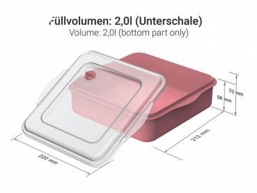 Mehrweg Universalbox „ToGo“, rot/transparent 220 x 210 x 70 mm (35 Stk.)