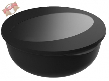 Mehrweg Salatschalen Food-Bowl To Go 2,2 l 92 x Ø 228 mm schwarz/transparent (15 Stk.)