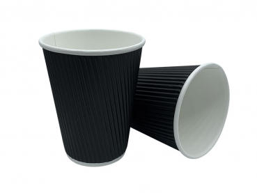 Coffee to Go Becher Ripple Cups schwarz 300 ml (50 Stk.)