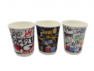 Kaffeebecher Coffee to go Becher 300 ml Doppelwandbecher Graffiti (25 Stk.)