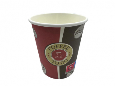 PC8-4 100 Pappbecher Kaffeebecher Coffee to go "Coffee lovers" 200 ml glatt 