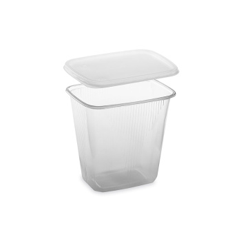 Rechteckbecher Feinkostbecher 500 ml mit Deckel Becher Gastro aus PP (250 Stk.)