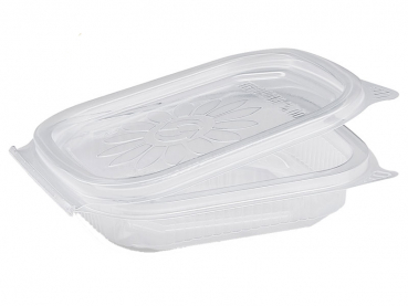 Feinkostbecher PP mit Deckel Ripboxx Tiny klar 125 ml 127 x 108 x 27 mm (50 Stk.)