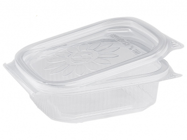 Feinkostbecher PP mit Deckel Ripboxx Tiny klar 200 ml 127 x 108 x 37 mm (50 Stk.)