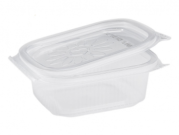 Feinkostbecher PP mit Deckel Ripboxx Tiny klar 250 ml 127 x 108 x 44 mm (50 Stk.)