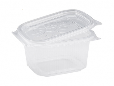 Feinkostbecher PP mit Deckel Ripboxx Tiny klar 375 ml 127 x 108 x 63 mm (50 Stk.)