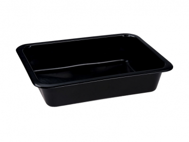 Mehrweg-Menüschale PP Reware Lunch ungeteilt schwarz 227x178x49 mm 1270 ml (400 Stk.)