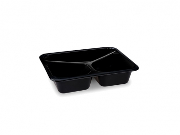 Mehrweg-Menüschale PP Reware Lunch 3-geteilt schwarz 227x178x49 mm 1040 ml (400 Stk.)