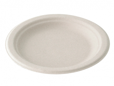 Zuckerrohr Bagasse Teller rund Ø 17,6 cm Bio weiß (1000 Stk.)