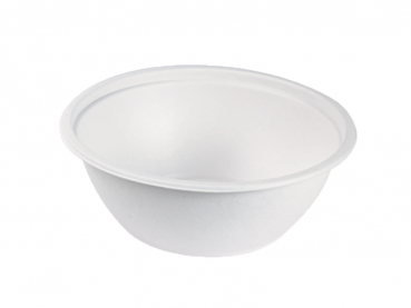 Zuckerrohr Bagasse Schale Teller rund 2400 ml Ø 242 mm Bio weiß (100 Stk.)