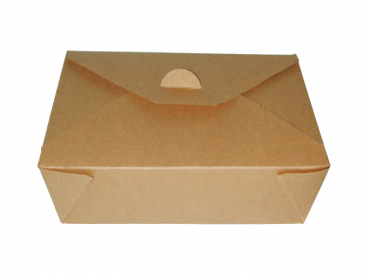 Bio-Faltbox Pommes Döner Asiabox Nudelbox 215x160x90 mm braun (160 Stk.)