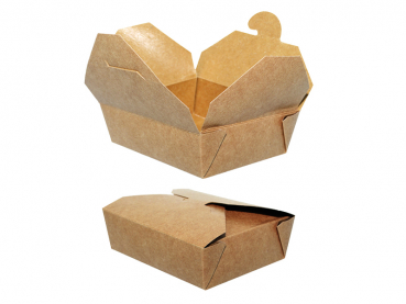 Bio-Minifaltbox Pommes Döner Asiabox Nudelbox 11x9x3,5 cm braun (500 Stk.)