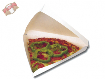 Pizza-Slice Karton für Pizzastück Deckel angehängt weiß 6x17x28 cm (400 Stk.)