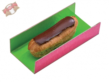 Kartonboxen für Eclair/Macaron 45x100 mm grün/pink (200 Stk.)