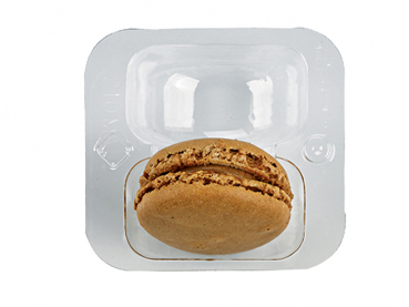 Plastik Einsätz für 2 Macarons transparent 69x64x23 mm (250 Stk.)