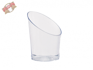 Trinkbecher Plastikbecher mini schräge Kante transparent 30 ml 45x45x58 mm (300 Stk.)