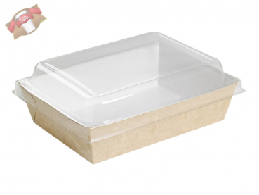 PET-Deckel für Salatboxen braun aus Kraftkarton 170x122 mm (200 Stk.)
