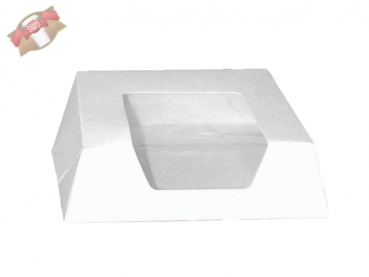 Pappboxen Kuchenboxen mit Sichtfenster quadr.  140x140x40 mm weiß (180 Stk.)