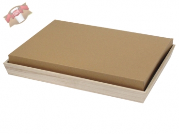 Holz Tablett 390x290x40 mm Bio ohne Karton Deckel (10 Stk.)